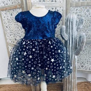robe bleue étoilée 2 à 6 ans