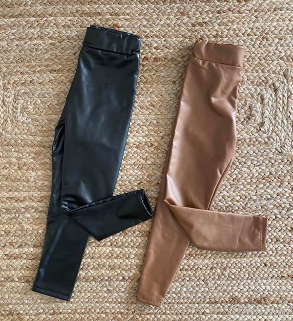 jegging thermo simili cuir uni 4 à 14 ans